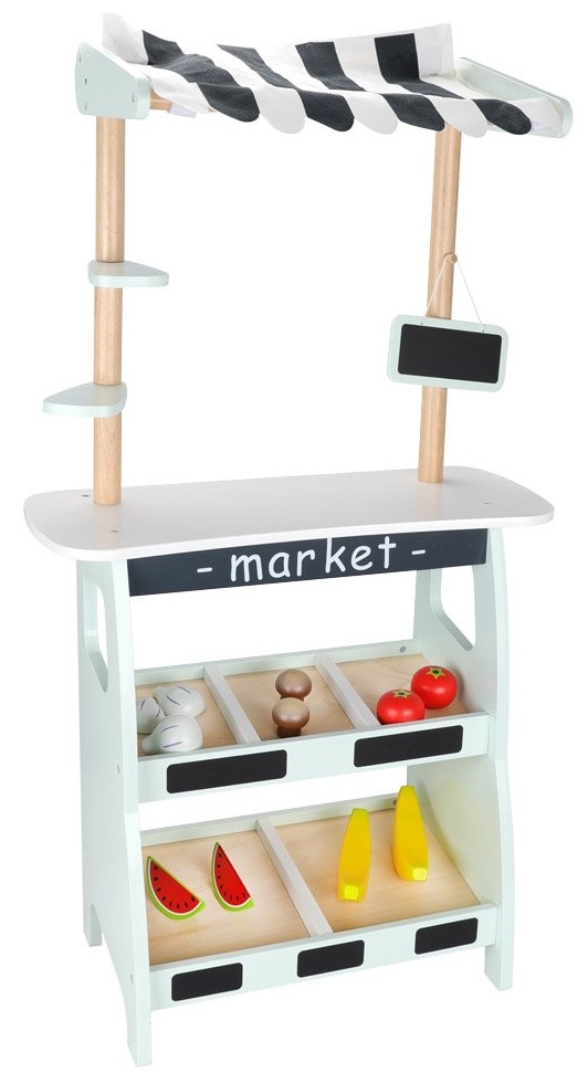 Mamabrum - Houten Marktkraam - Groenten en fruit kraam - Accessoires inbegrepen - Speelgoed Winkeltje