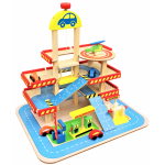 Dodo Toys Houten Speelgoed Garage - Met Lift - Hout Parkeergarage - Set met auto's en wasstraat