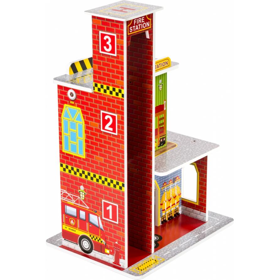 Dodo Toys - Houten Brandweerkazerne Hout - Groot - Brandweer Speelgoed - Garage
