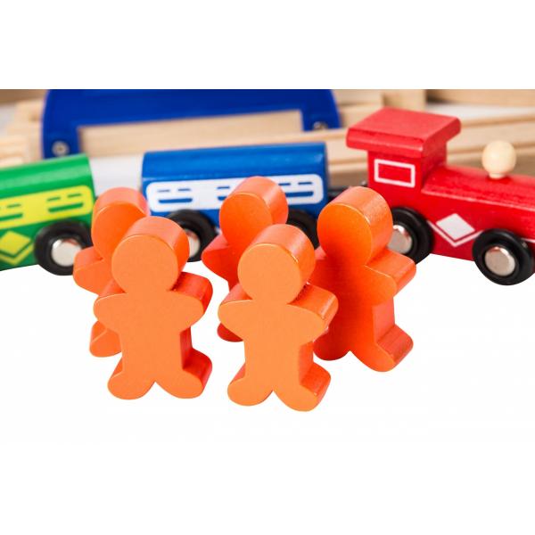 Dodo Toys - Houten Treinset - Treinbaan hout - Trein set - XXL - 70 stuks - Treinen Speelgoed