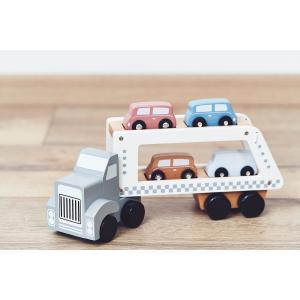 Mamabrum Houten Vrachtwagen Speelgoed - Oplegger met 4 Wagens