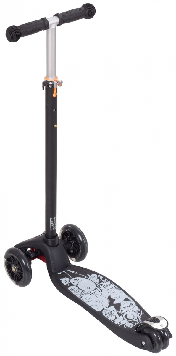 HyperMotion Kinderstep 3 wielen - LED Wielen Kids Scooter / Step - Zwart
