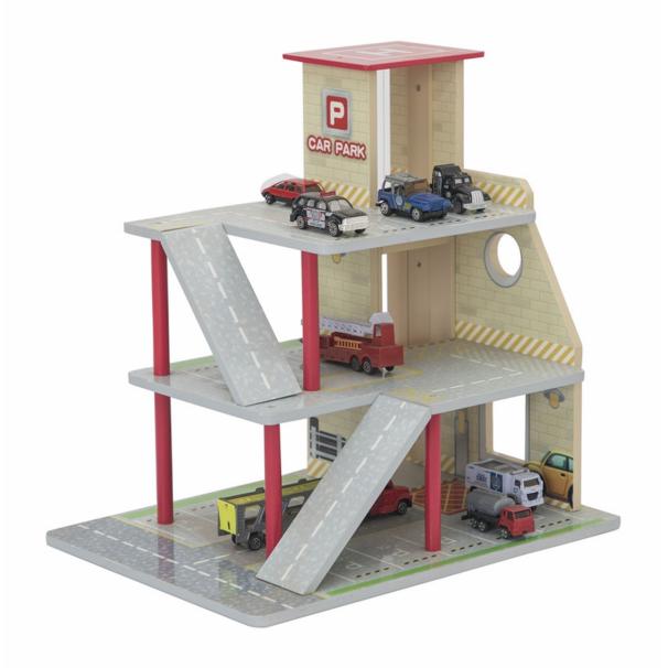 Dodo Toys - Houten speelgoed parkeergarage - Groot - Parkeer Toren