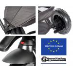 HyperMotion driewieler met duwstang TOBI MAJESTIC – Opvouwbaar – Zwart