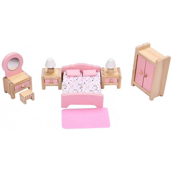 Dodo Toys - Houten Poppenhuis hout met meubels - Compleet