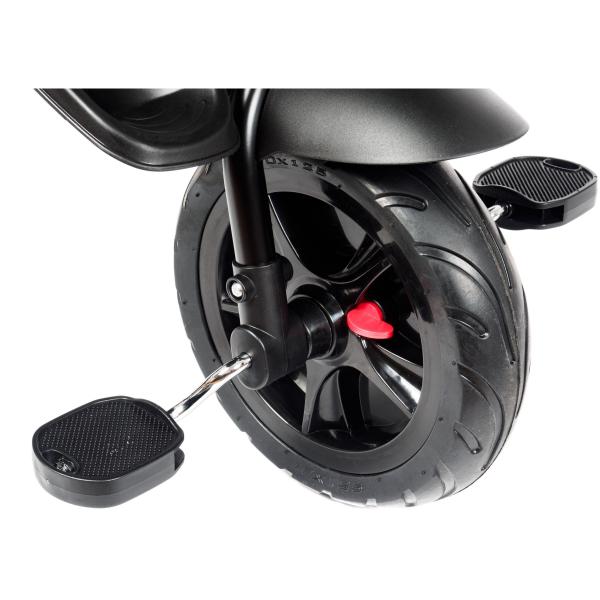 HyperMotion driewieler met duwstang TOBI MAJESTIC - Opvouwbaar - Zwart