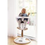 Moby System – Kinderstoel – FLORA – Hoge draaibare kinderstoel – Grijs / Wit – Verstelbare hoogte