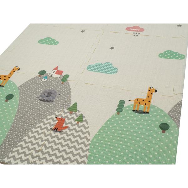 Mamabrum Dubbelzijdige puzzelmat voor kinderen en baby - 180x120x2cm - Heuvels en Land Pastel