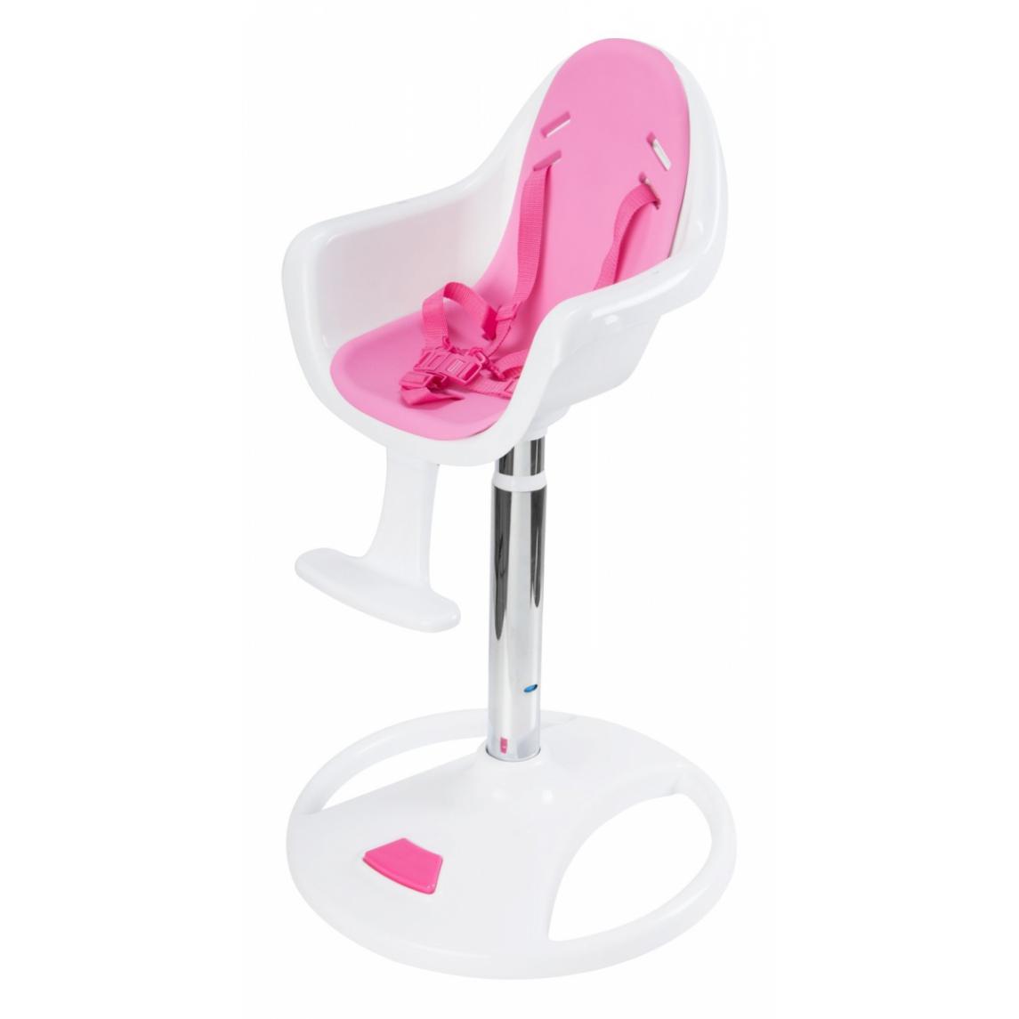 Moby System - Kinderstoel - FLORA - Hoge draaibare kinderstoel - Roze / Wit - Verstelbare hoogte