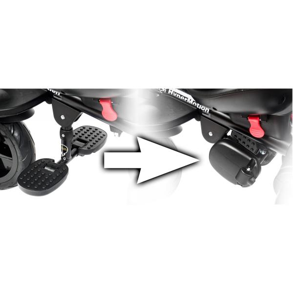 HyperMotion driewieler met duwstang TOBI MAJESTIC - Opvouwbaar - Zwart