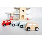 Mamabrum Houten Speelgoed Garage – Set met 4 Auto’s – Parkeergarage