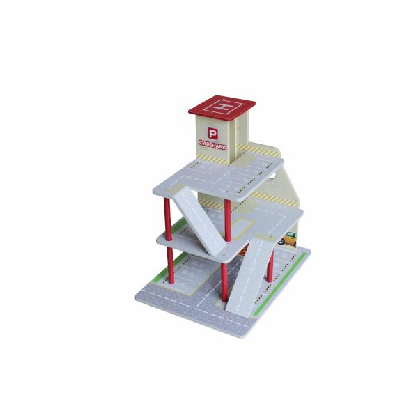 Dodo Toys - Houten speelgoed parkeergarage - Groot - Parkeer Toren