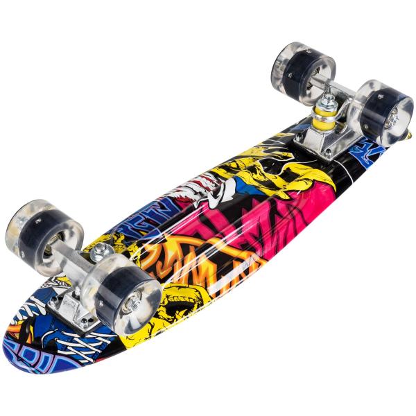 HyperMotion Pennyboard jongens en meisjes Skateboard graffiti zwart