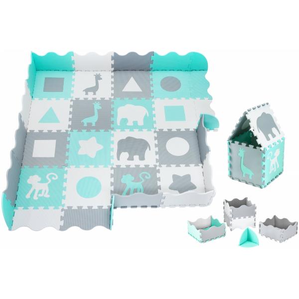 Moby System Puzzelmat XL 150 x 150 x 1 cm - met rand - EVA foam - groen
