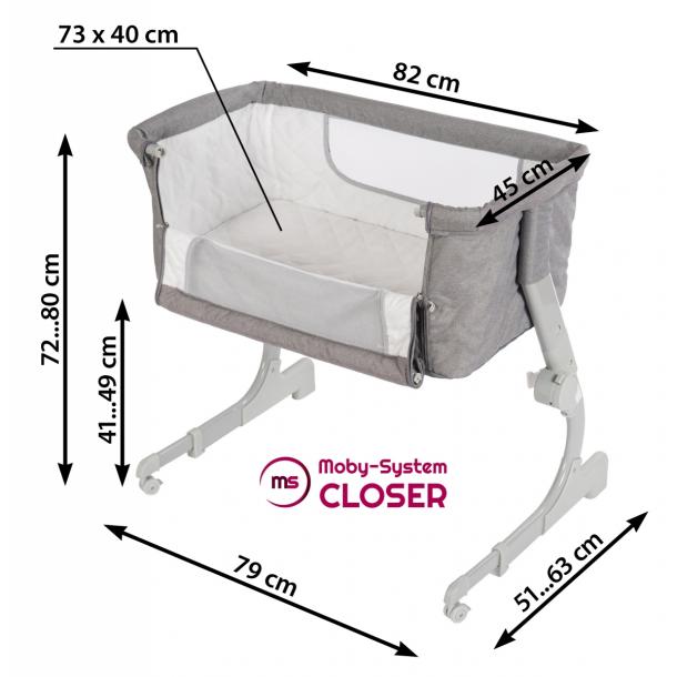 Moby System co sleeper babybed baby wieg cosleeper aanschuifbed co-sleeper wiegjes co-sleepers matras aanschuifbedje cosleepers sleepers wiegje 15kilo 10kilo 70 cm 80 x 40